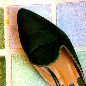 Margaux Green Velvet Mules